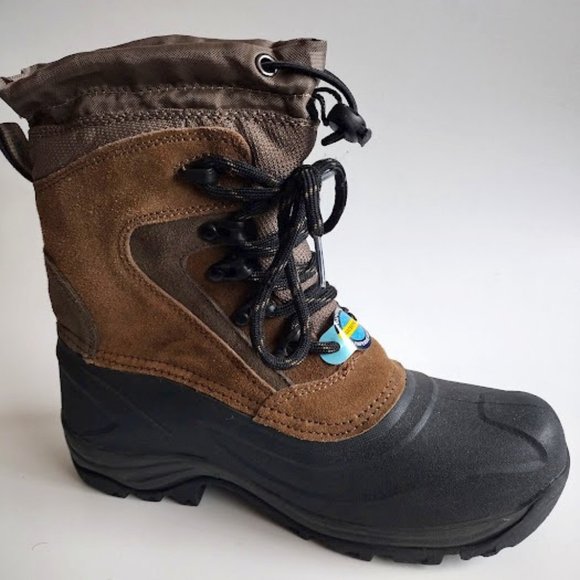 New Rugged Outback Brown Leather Waterproof Snow Rain Boots - Picture 1 of 4